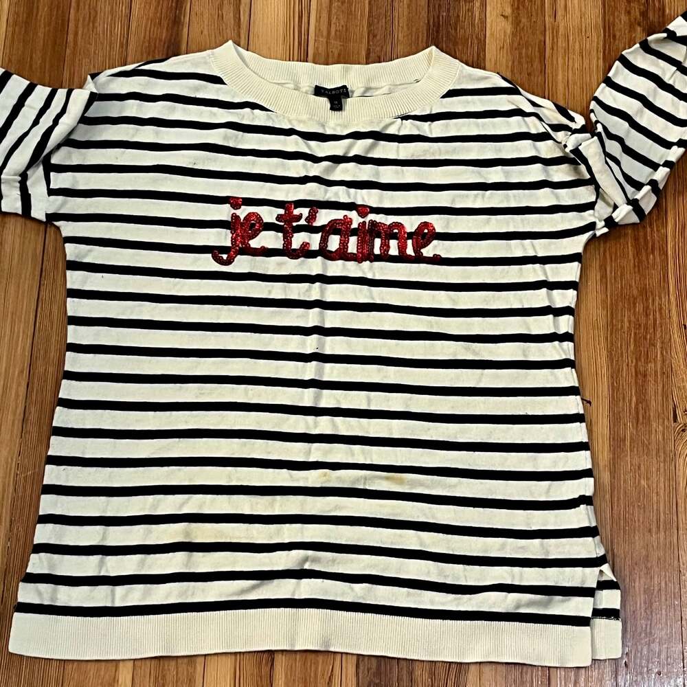 Talbots Sweater Pullover Jumper Medium Sequins Je… - image 5